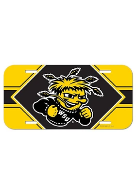 Wichita State Shockers Yellow Plastic Car Accessory License Plate