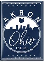 Akron 2.5x3.5 Blue and White Magnet