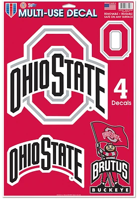Ohio State Buckeyes 11 x 17 Multi Use Auto Decal - Red