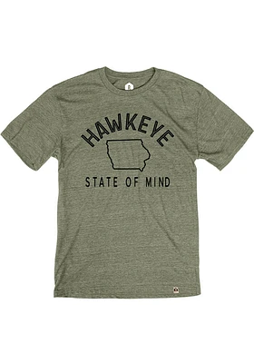 Rally Iowa Olive Hawkeye State of Mind Short Sleeve Fashion T Shirt