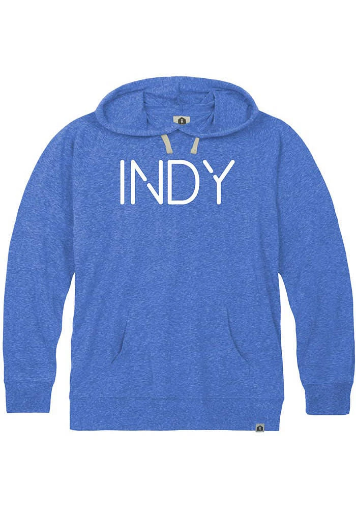 Rally Indianapolis Mens Blue Disconnect Indy Design Long Sleeve Hoodie