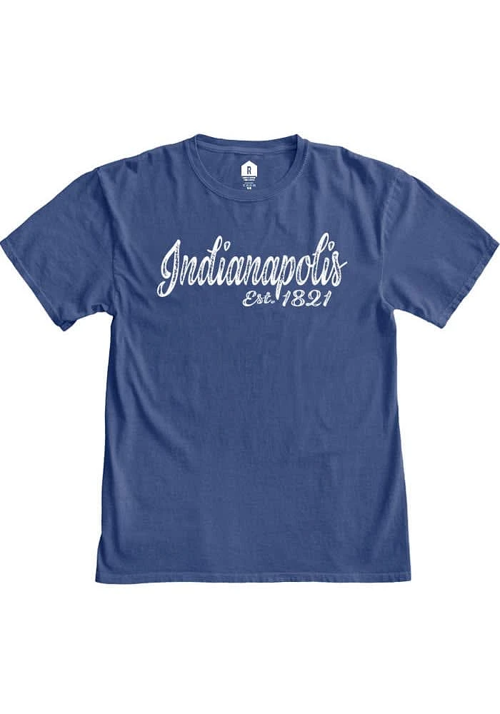 Rally Indianapolis Womens Blue Roller Rink Style Short Sleeve T-Shirt