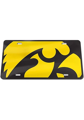 Iowa Hawkeyes Black Mega Acrylic Car Accessory License Plate