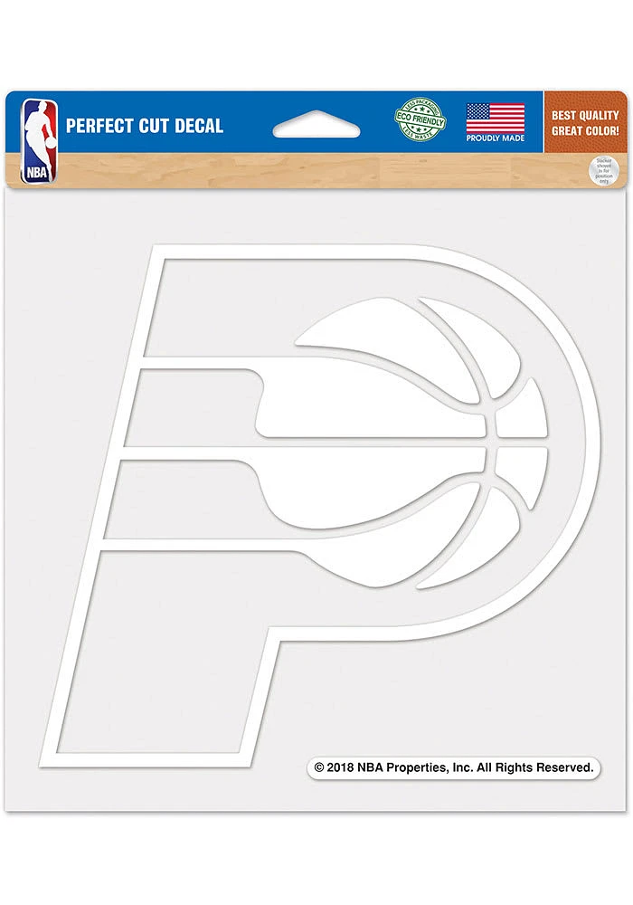 Indiana Pacers 8x8 White Perfect Cut Auto Decal - White