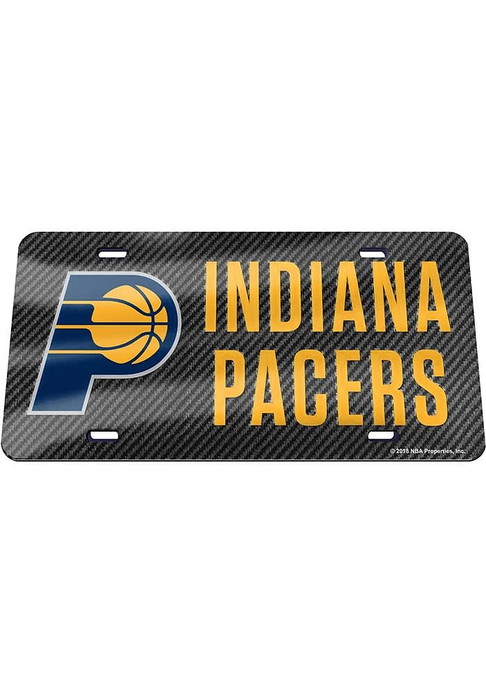 Indiana Pacers Navy Blue Carbon Fiber Car Accessory License Plate