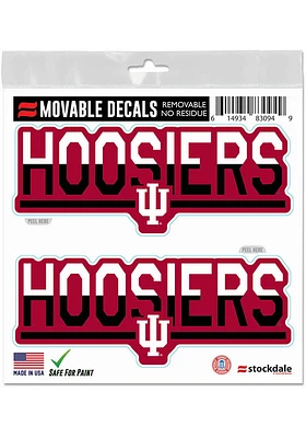 Indiana Hoosiers 2 Pk 6x6 Team Color DuoTone Auto Decal - Red