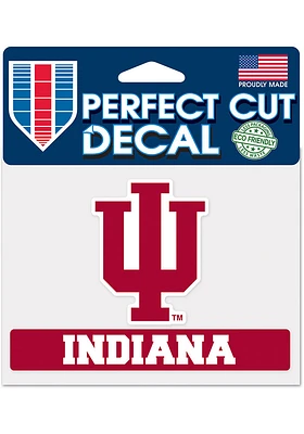 Indiana Hoosiers 4.5x6 Team Name Perfect Cut Auto Decal - Red
