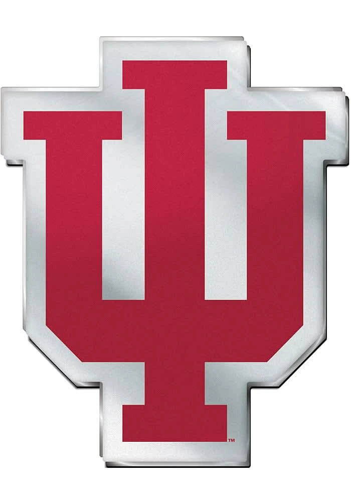 Indiana Hoosiers Laser Cut Metallic Team Color Car Emblem - Red
