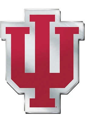 Indiana Hoosiers Laser Cut Metallic Team Color Car Emblem - Red