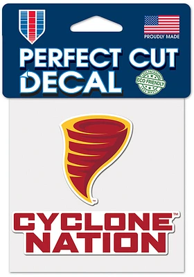 Iowa State Cyclones Slogan 4x4 Auto Decal - Red