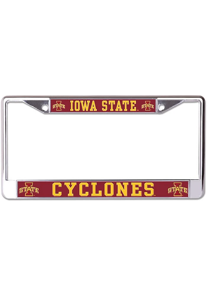 Iowa State Cyclones Metallic Printed Style License Plate Frame - Red