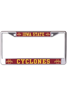 Iowa State Cyclones Metallic Printed Style License Plate Frame - Red