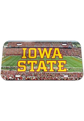 Iowa State Cyclones Red Stadium Crystal Car Accessory License Plate