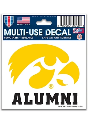 Iowa Hawkeyes 3x4 Alumni Auto Decal - Gold