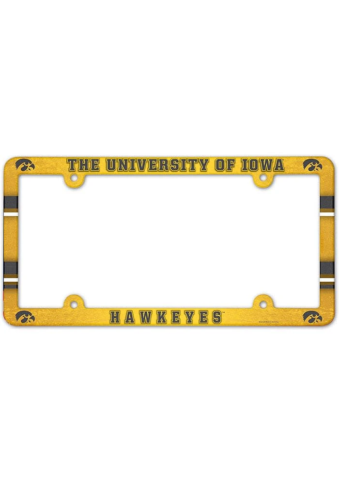 Iowa Hawkeyes Plastic Full Color License Plate Frame - Gold