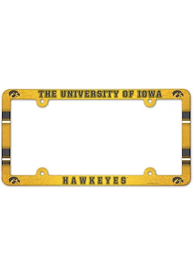 Iowa Hawkeyes Plastic Full Color License Plate Frame - Gold
