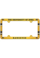 Iowa Hawkeyes Plastic Full Color License Plate Frame - Gold