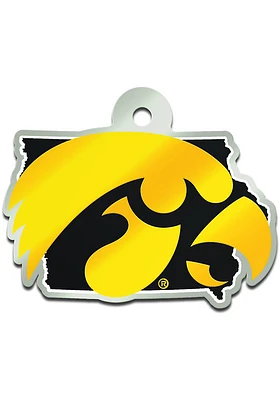 Iowa Hawkeyes State Shape Team Color Keychain - Gold