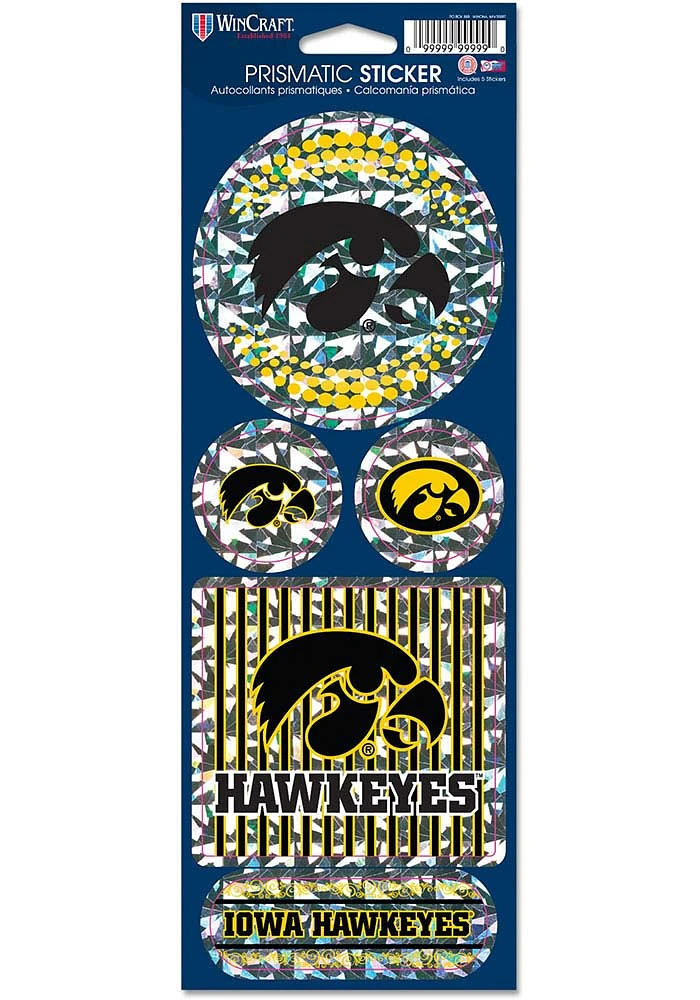 Iowa Hawkeyes Prismatic Stickers - Gold