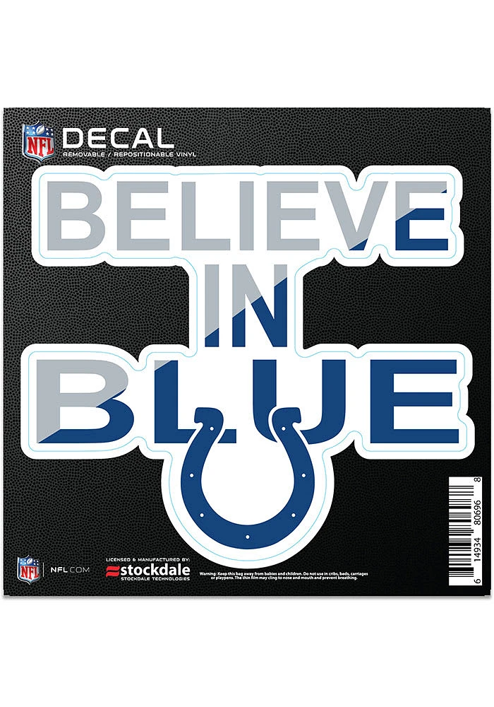 Indianapolis Colts 6x6 Repositionable Expression Logo Auto Decal - Navy Blue