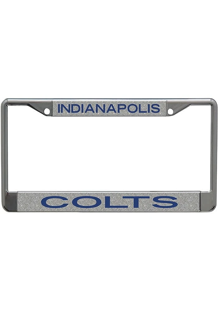 Indianapolis Colts Glitter License Plate Frame - Grey