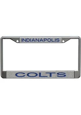 Indianapolis Colts Glitter License Plate Frame - Grey