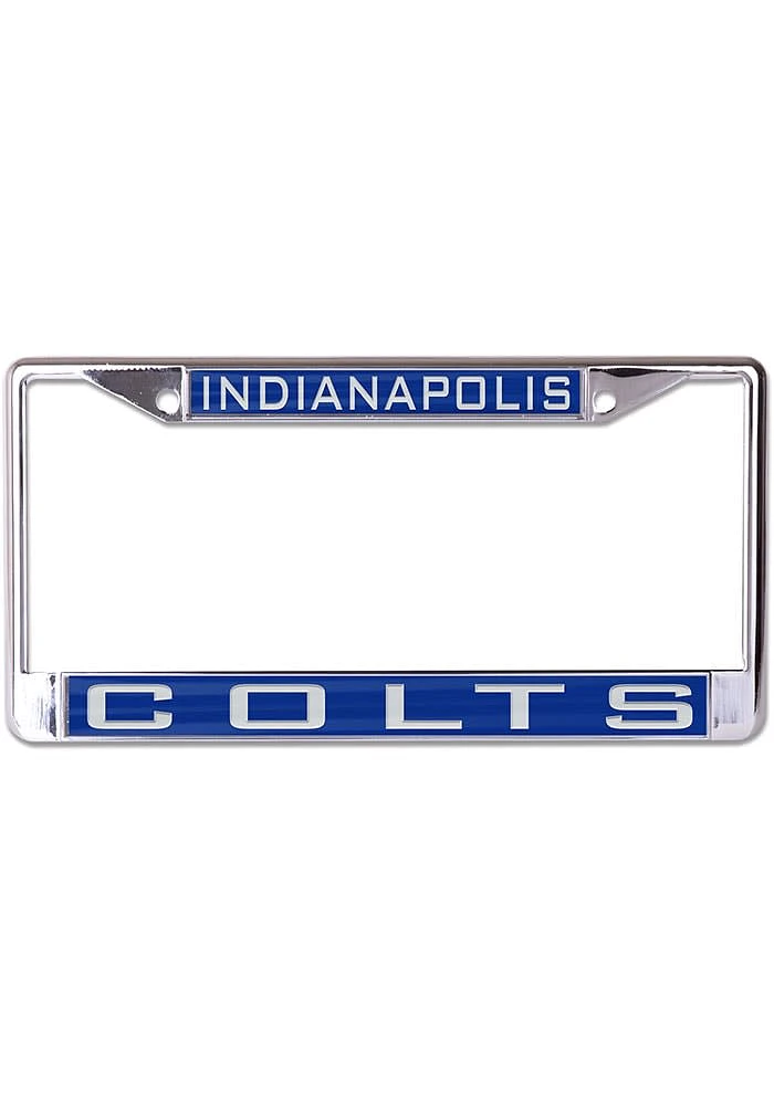 Indianapolis Colts Team Name Chrome Inlaid License Plate Frame - Navy Blue