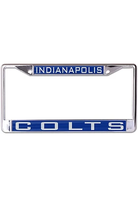 Indianapolis Colts Team Name Chrome Inlaid License Plate Frame - Navy Blue