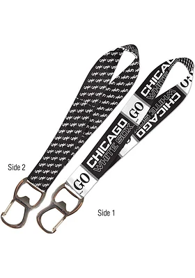 Chicago White Sox Bottle Opener Keystrap Lanyard - Black