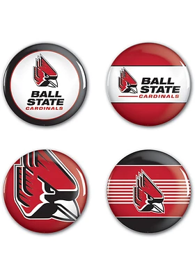 Ball State Cardinals 4 Pack Style Button
