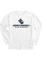 John Carroll Blue Streaks Womens White Flip the Script LS Tee