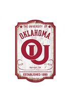 Oklahoma Sooners 11x17 Vault Wood Sign - Red