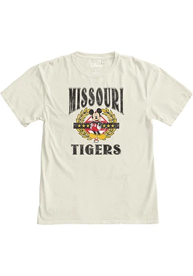 Missouri Tigers Womens Ivory Olive Mickey Short Sleeve T-Shirt