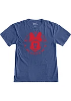 Kansas Jayhawks Womens Blue Sketch Minnie Short Sleeve T-Shirt