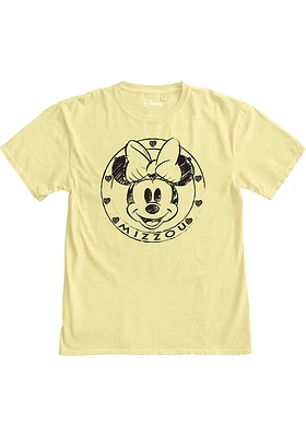 Missouri Tigers Womens Yellow Sketch Minnie Short Sleeve T-Shirt
