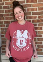 Ohio State Buckeyes Womens Red Sketch Minnie Short Sleeve T-Shirt