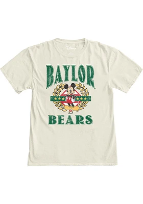Baylor Bears Womens Ivory Olive Mickey Short Sleeve T-Shirt