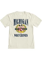 Michigan Wolverines Womens Ivory Olive Mickey Short Sleeve T-Shirt