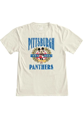 Pitt Panthers Womens Ivory Olive Mickey Short Sleeve T-Shirt