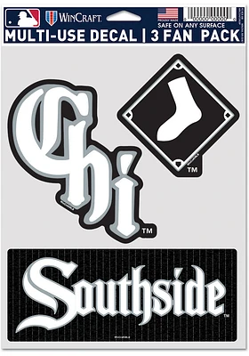 Chicago White Sox City Connect 3 Pack Auto Decal - Black