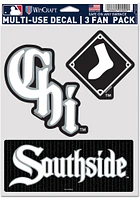 Chicago White Sox City Connect 3 Pack Auto Decal - Black