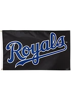 Kansas City Royals Team Edition 3x5 ft Silk Screen Grommet Flag - Black
