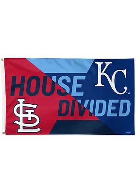 Kansas City Royals House Divided 3x5 ft Blue Silk Screen Grommet Flag