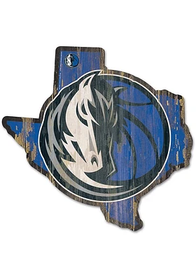 Dallas Mavericks state shape Sign - Blue