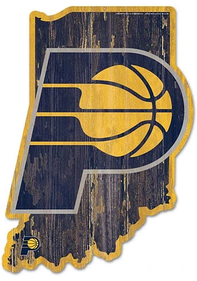 Indiana Pacers state shape Sign - Navy Blue