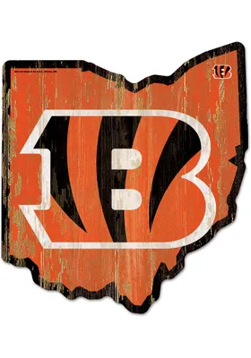 Cincinnati Bengals state shape Sign