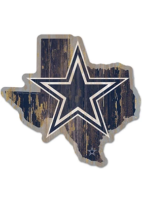 Dallas Cowboys state shape Sign - Navy Blue