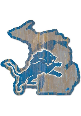 Detroit Lions state shape Sign - Blue
