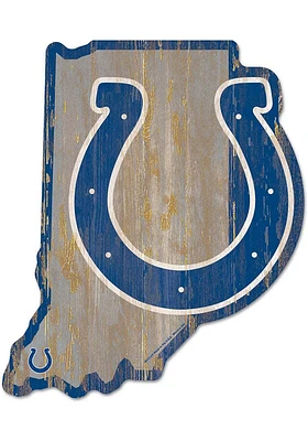 Indianapolis Colts state shape Sign - Navy Blue