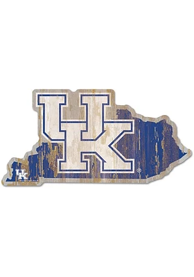 Kentucky Wildcats state shape Sign - Blue